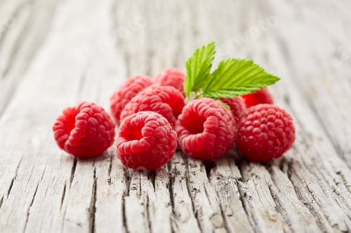 Preview: Raspberry on old wooden background