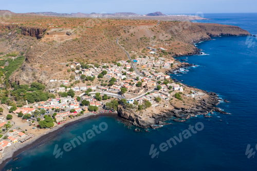 Preview: Aerial view Cidade Velha city in Santiago - Cape Verde - Cabo Verde