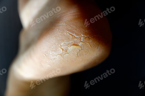 Preview: Cracked and dry heel of the foot skin.