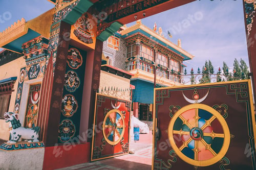 Preview: open gates and entrance to the Leh city in Indian Himalayas