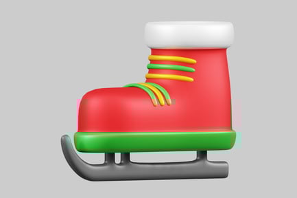 Preview: A colorful ice skate.