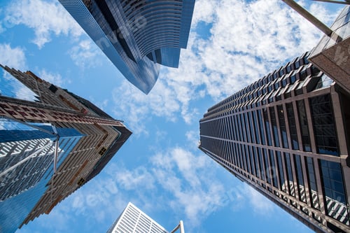Preview: High rise towers in Seattle downtown, looking up