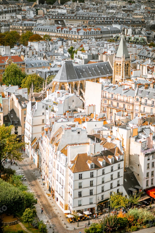 Preview: Aerial cityscape view of Paris
