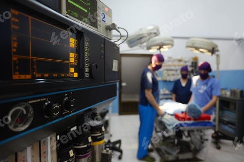 Preview: Operation Room In Clinic With Medical Staff During Surgery