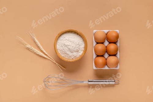 Preview: Cooking / baking ingredients, food / cooking background concept.