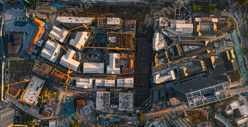 Preview: View of an urban cityscape featuring multiple skyscrapers