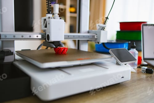 Preview: 3D Printer Creating Red Object