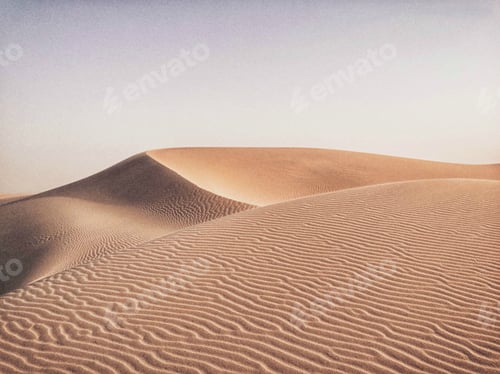 Preview: Beautiful desert sand dune in Qatar. Nature, sand, empty, Middle East, pattern, background,