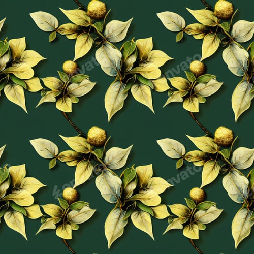 Preview: Seamless pattern the luxury Scandinavian gold ivy - Digital Generate Image