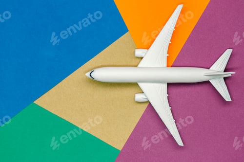 Preview: Model plane,airplane on pastel color background