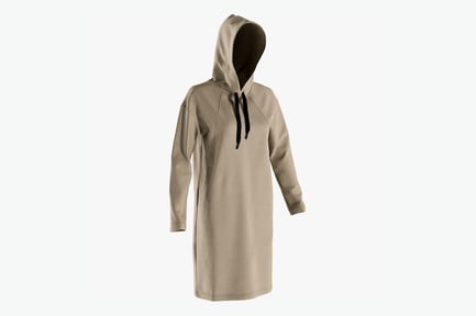 Preview: Women's Casual Hooded Dress - Beige