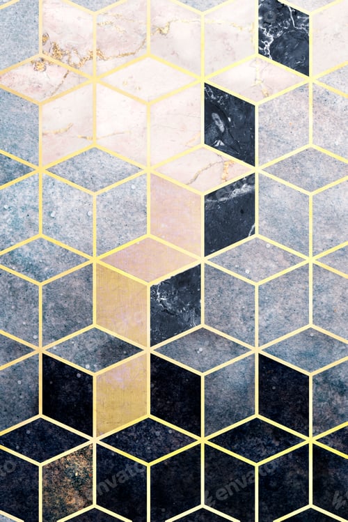 Preview: Abstract blue cubic patterned background