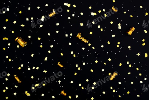 Preview: gold glitter on black background