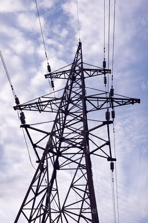 Preview: Electricity pylons and cabling, back ligth