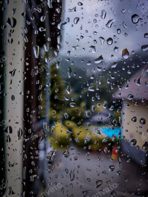 Preview: Water drops on glass