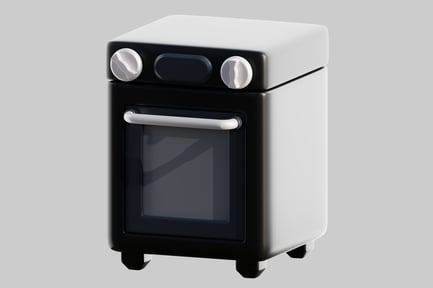 Preview: Compact Monochrome Oven with Open Door