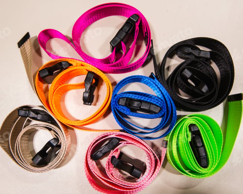 Preview: Stylish colored belts. The belts are made of fabric. Fashion and Style