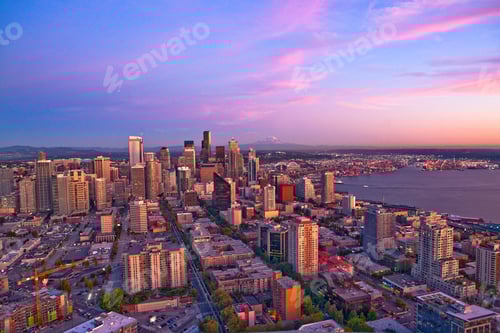 Preview: 45342,Seattle Skyline At Dusk