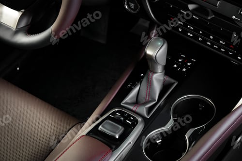 Preview: Automatic transmission gear stick in modern car interior