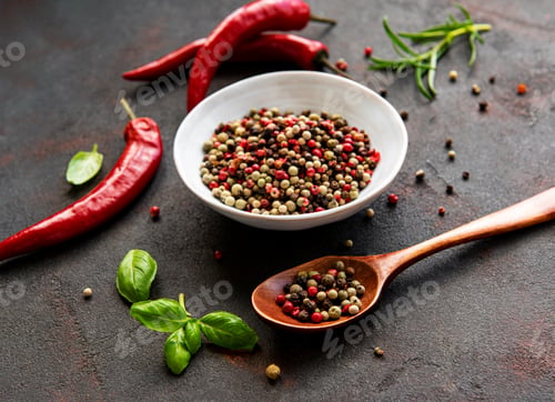 Preview: Red hot chili pepper corns and pods