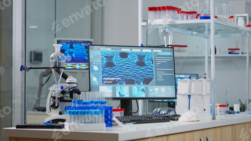 Preview: Empty laboratory modernly equipped with nobody in it