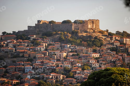 Preview: Molyvos (also known as Mithymna) town in the northern Aegean island Lesbos, Greece.