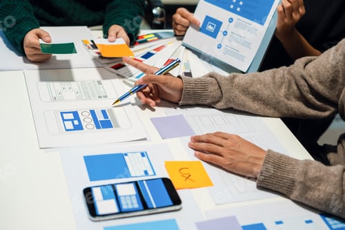 Preview: UX developer and ui designer brainstorming
