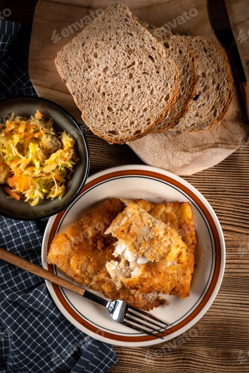 Preview: Fried cod fillet.
