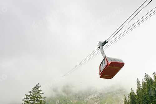 Preview: Cable car in mist, Mount Pilatus, Switzerland