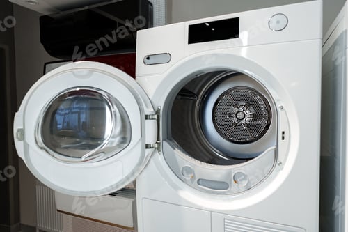 Preview: Washing machines and drying machines home appliance retail store showroom