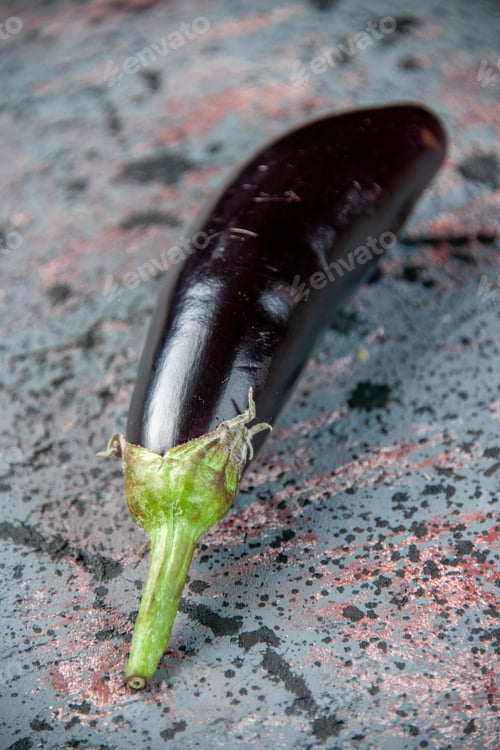 Preview: front view black eggplant on light background food color fresh vegetable dinner meal ripe salad