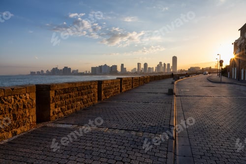 Preview: Modern downtown city on the Mediterranean Sea. Jaffa, Tel Aviv-Yafo, Israel