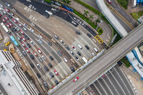Preview: Hung Hom, Hong Kong 21 April 2019: Top down view of Hong Kong cross harbor tunnel