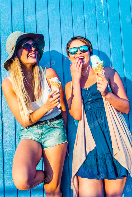 Preview: Two girls eating ice-cream