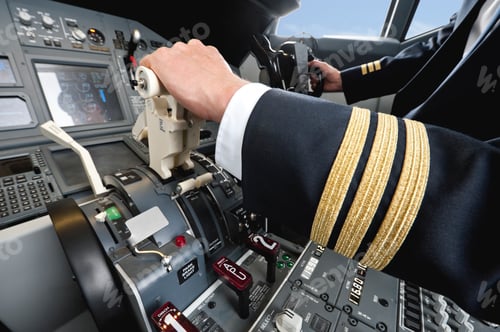 Preview: Germany, Bavaria, Munich, Pilot piloting aeroplane from airplane cockpit