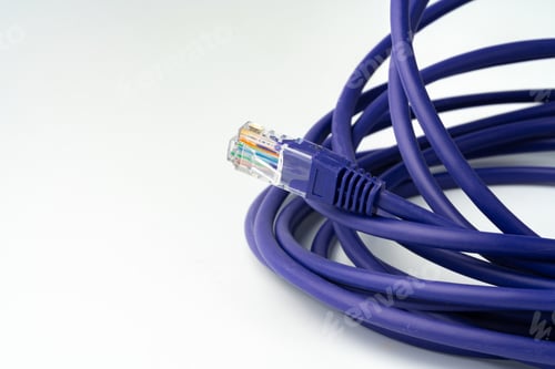 Preview: Network cable isolated on white background studio shot