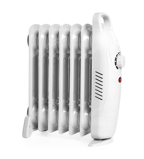 Preview: One modern electric heater isolated on white