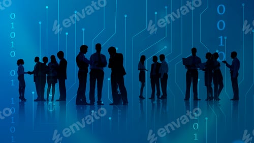 Preview: Businesspeople talking to each other at a meeting