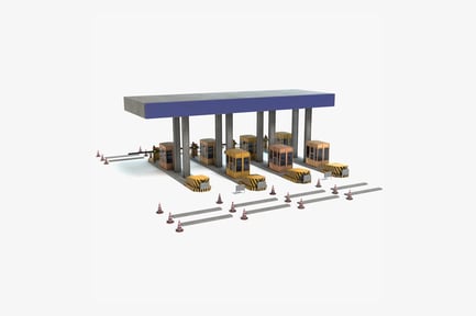 Preview: Road Toll Plaza with Booths and Barriers