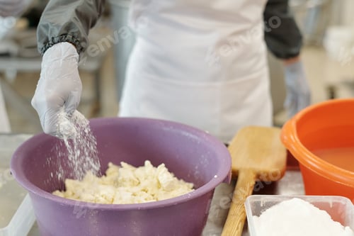 Preview: Preparing Dough in Kitchen with Large Purple Bowl
