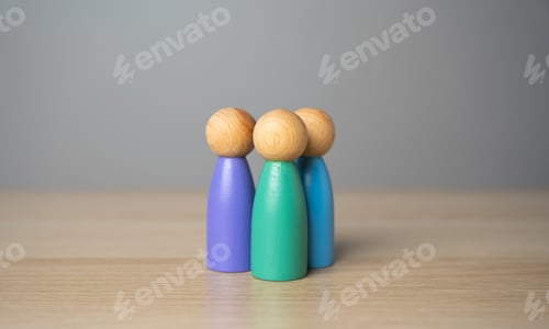 Preview: Three human figures. Team or group.