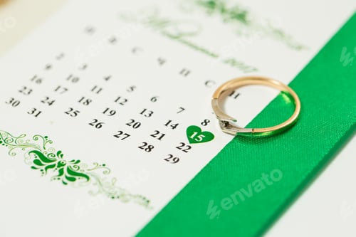 Preview: Golden wedding rings for newlyweds on their wedding day
