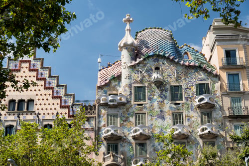 Preview: Barcelona (Spain): buildings of Passeig de Gracia