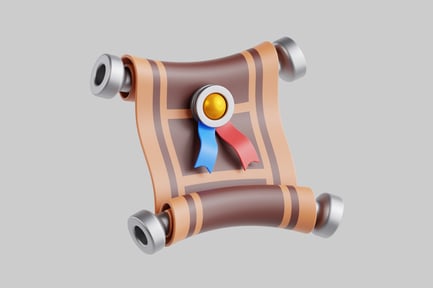 Preview: Award scroll with ribbons