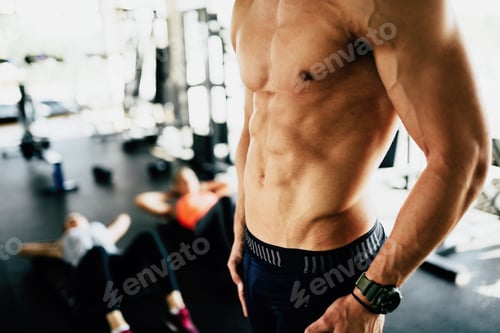 Preview: Attractive male torso in gym