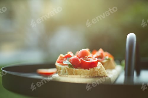 Preview: Italian bruschetta with fresh red tomatoes