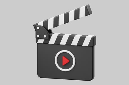 Preview: Striped clapperboard with play button