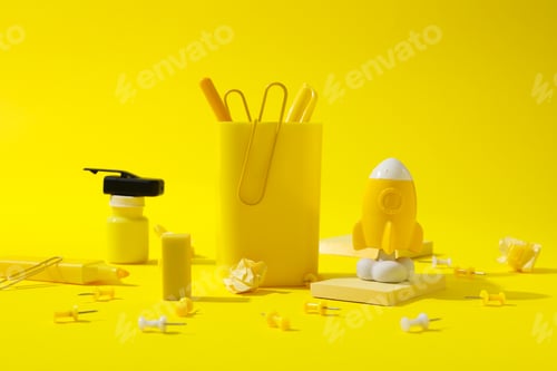 Preview: Concept of school education with school accessories