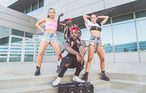 Preview: Group of hip hop dancers permorming their dance.