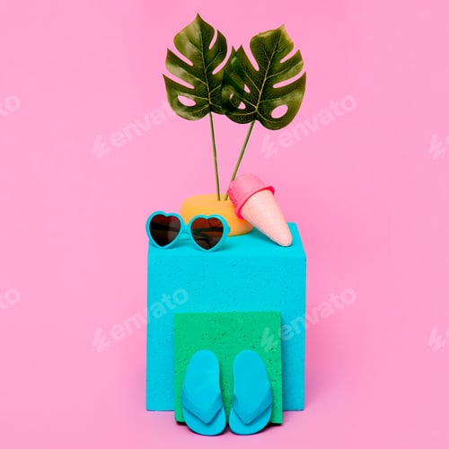 Preview: Beach vacation mood. Fashion Vacation minimal cocept